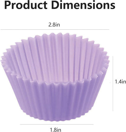 12-Pack Reusable Silicone Muffin Cups – Colorful Non-Stick Baking Liners for Cupcakes, Egg Bites & Air Fryers