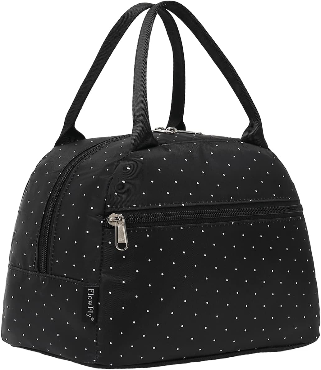 FlowFly Insulated Lunch Cooler Bag - Tote Bag Organizer for Women/Men, Black - Colors B