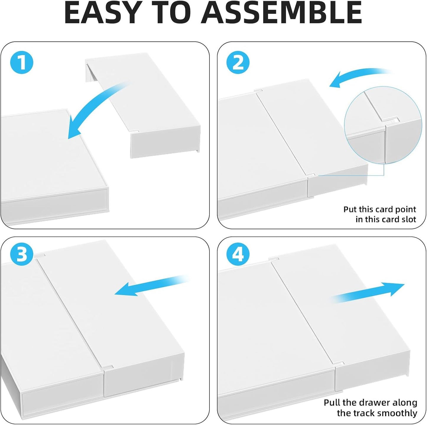 Marbrasse Expandable Desk Drawer Organizer, Clear Plastic Drawer Organizer Tray with 10 Adjustable Compartments, Desk Organizers and Accessories, 5 Drawer Dividers for Office Supplies, Makeup(Clear)