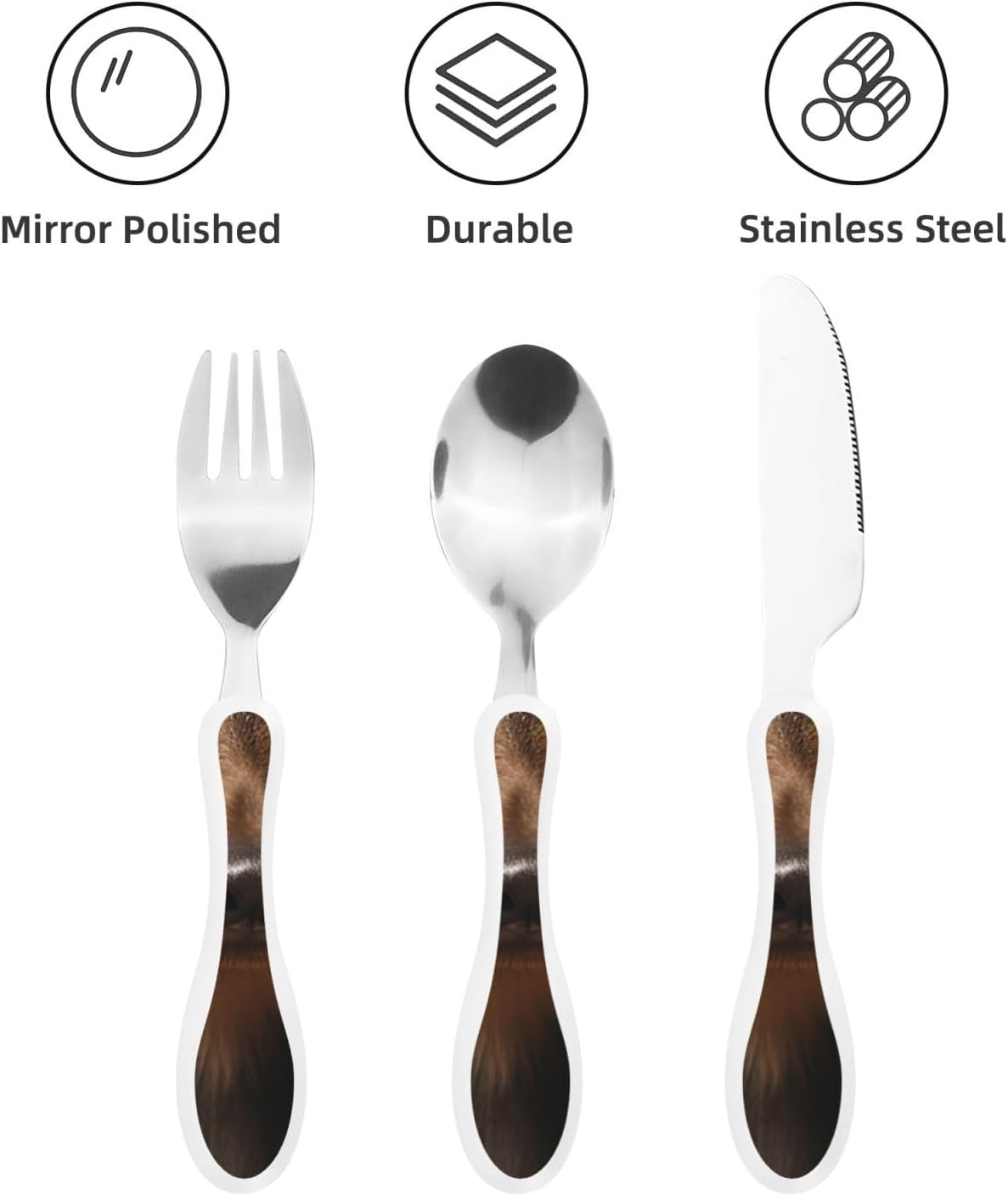 3-Piece Kids Silverware Set With Storage Case, Stainless Steel Reusable Children Safe Knife Spoon Fork Set Blue Active Girl Running Sunset Children Flatware Set For Kids Lunch Box - Colors B