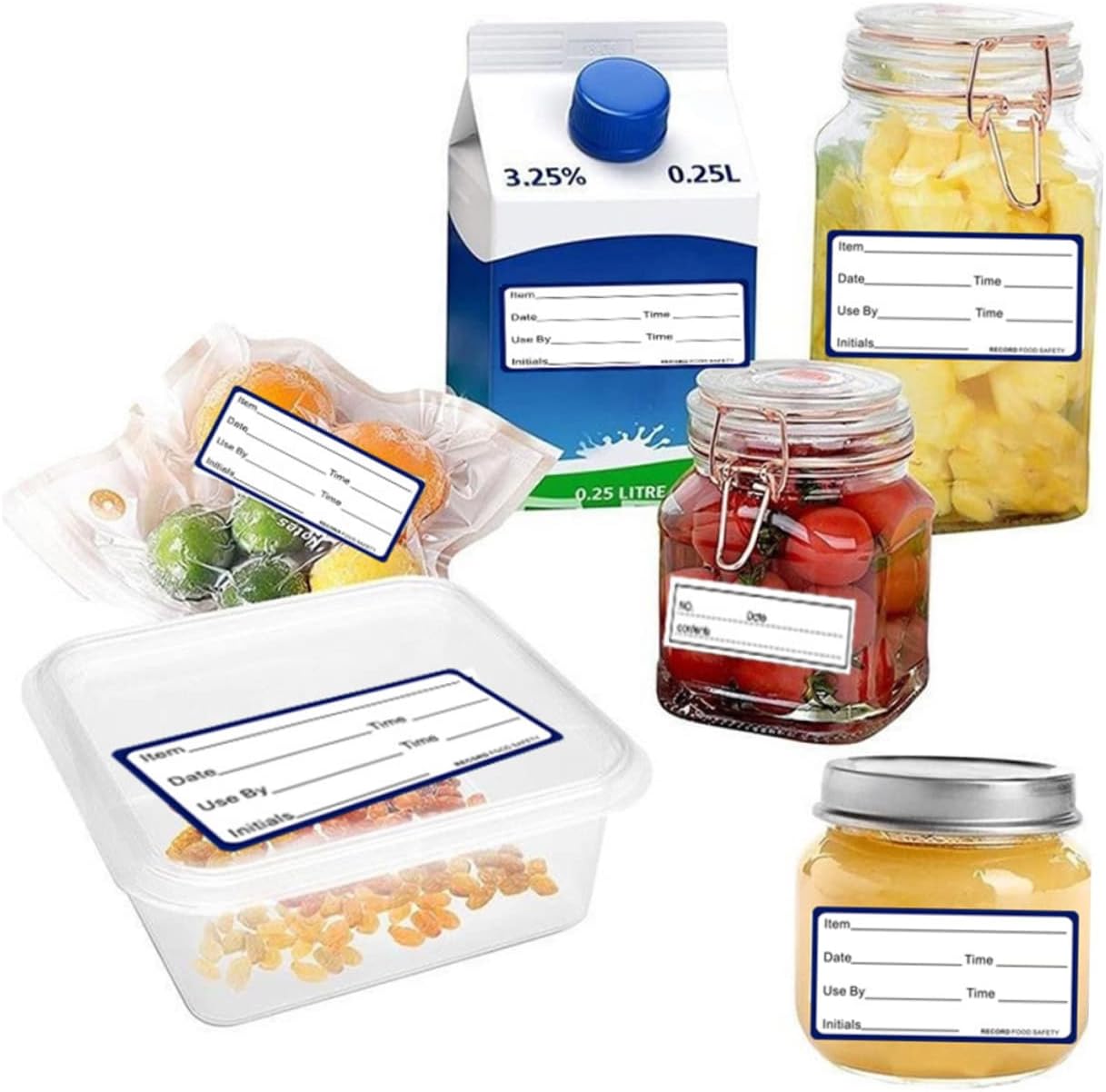 Angoily 2rolls Refrigerator Food Date Labels Writable Stickers for Freezer Storage Easy to Peel and Stick for Tracking Food Storage Dates and Contents Containers and Jars