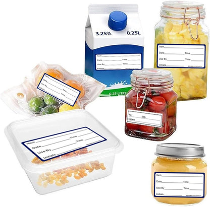 Angoily 2rolls Refrigerator Food Date Labels Writable Stickers for Freezer Storage Easy to Peel and Stick for Tracking Food Storage Dates and Contents Containers and Jars