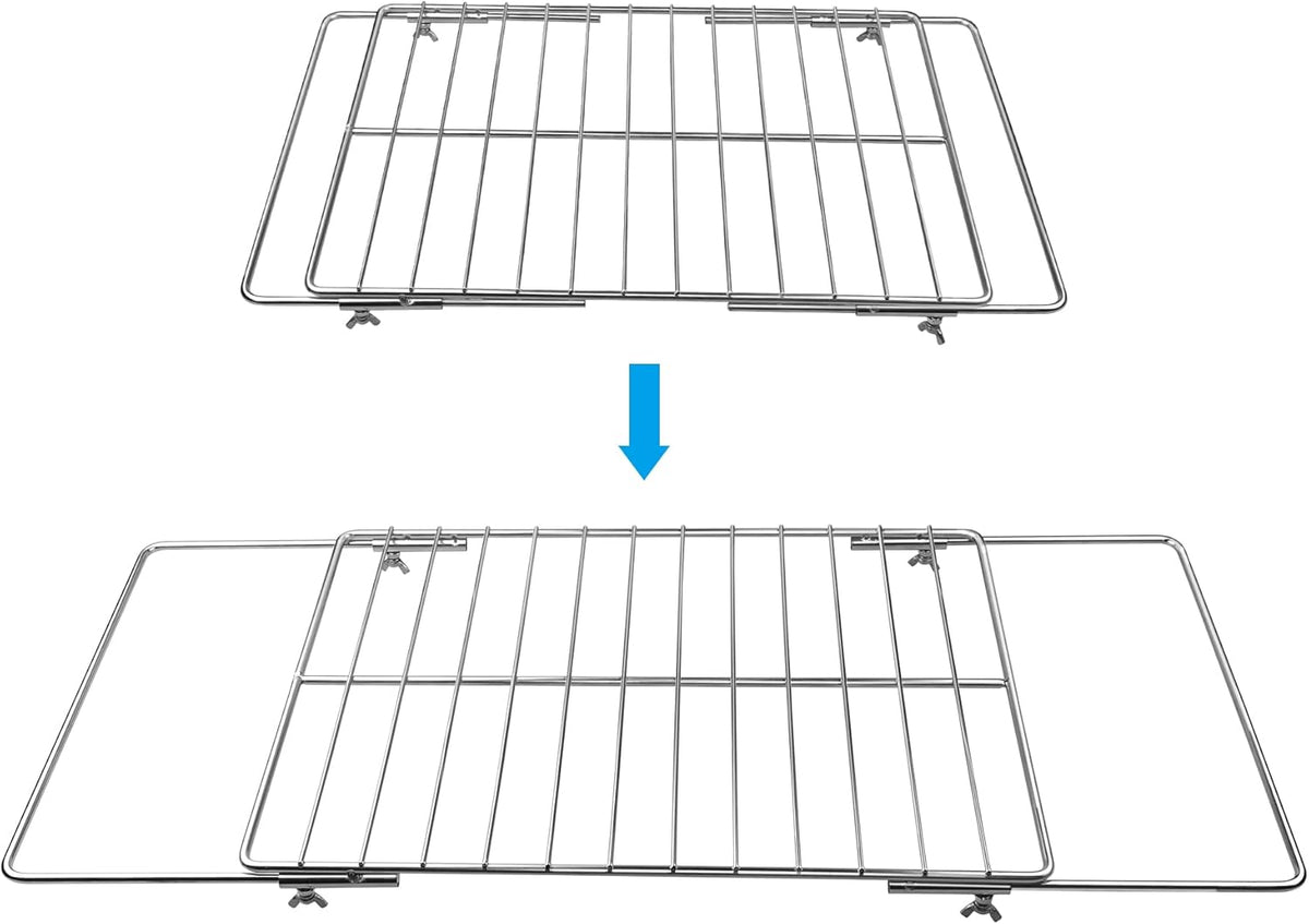 Adjustable Extendable Oven Rack, Universal Chrome Plated Wire Shelf, Adjusts from 17" to 30" Wide, Compatible with GE, Whirlpool, Frigidaire, Kenmore, Samsung, LG, Ovens, 1 Pack