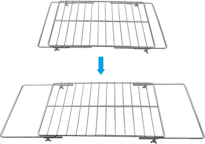 Adjustable Extendable Oven Rack, Universal Chrome Plated Wire Shelf, Adjusts from 17" to 30" Wide, Compatible with GE, Whirlpool, Frigidaire, Kenmore, Samsung, LG, Ovens, 1 Pack
