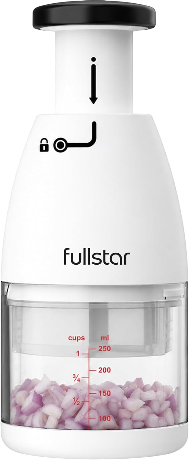 Fullstar Hand Chopper, Manual Vegetable & Onion Chopper, 1 Cup Container