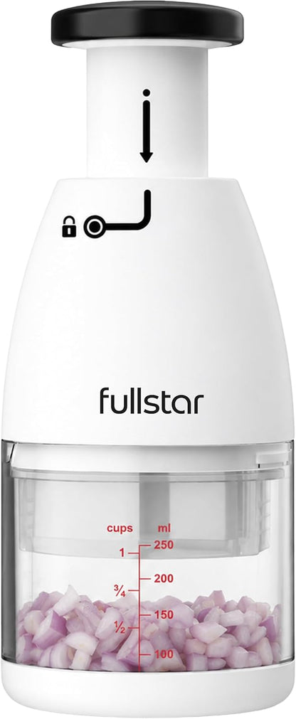 Fullstar Hand Chopper, Manual Vegetable & Onion Chopper, 1 Cup Container