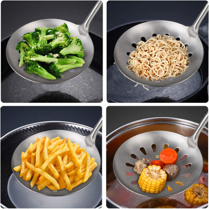 Spider Strainer Skimmer, Swify Stainless Steel Asian Strainer Ladle Frying Spoon with Handle for Kitchen Deep Fryer, Pasta, Spaghetti, Noodle, 5.5 Inch