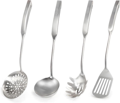 Newness Metal Fish Turner Spatula Stainless Steel for Kitchen Use, Small Griddle Egg Spatula, Flexible, Polished Metal, Corrosion Resistant, Kitchen Slotted Turner with Thin Edge Ideal for Turning,11"