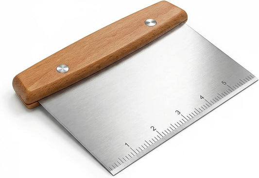 Dough Cutter, Kitchen Scraper, Food Scraper, Multipurpose Pastry Pizza Baking Cooking Cutting Board, Bench Scraper Kitchen Tool, Stainless Steel Metal Griddle Scraper Chopper Tool