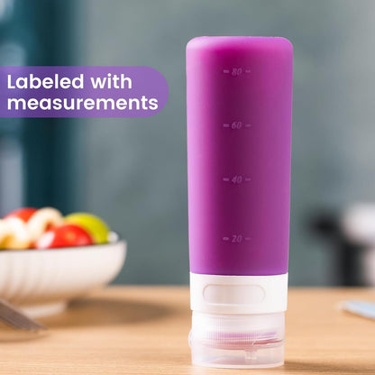 MICEBAY 2 oz Condiment Squeeze Bottles, Leakproof Salad Dressing Container