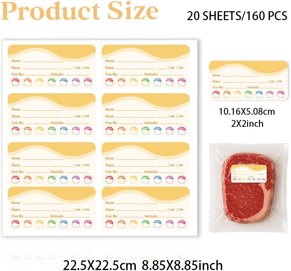 320 Pcs Date Label Stickers, Fresh Color Scheme Sticker Removable Food Labels Self-Adhesive Practical Stickers for Bottle Refrigerator Container
