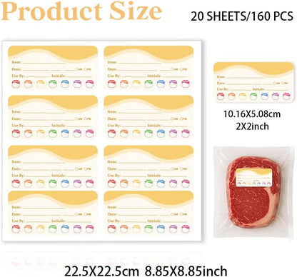 320 Pcs Date Label Stickers, Fresh Color Scheme Sticker Removable Food Labels Self-Adhesive Practical Stickers for Bottle Refrigerator Container