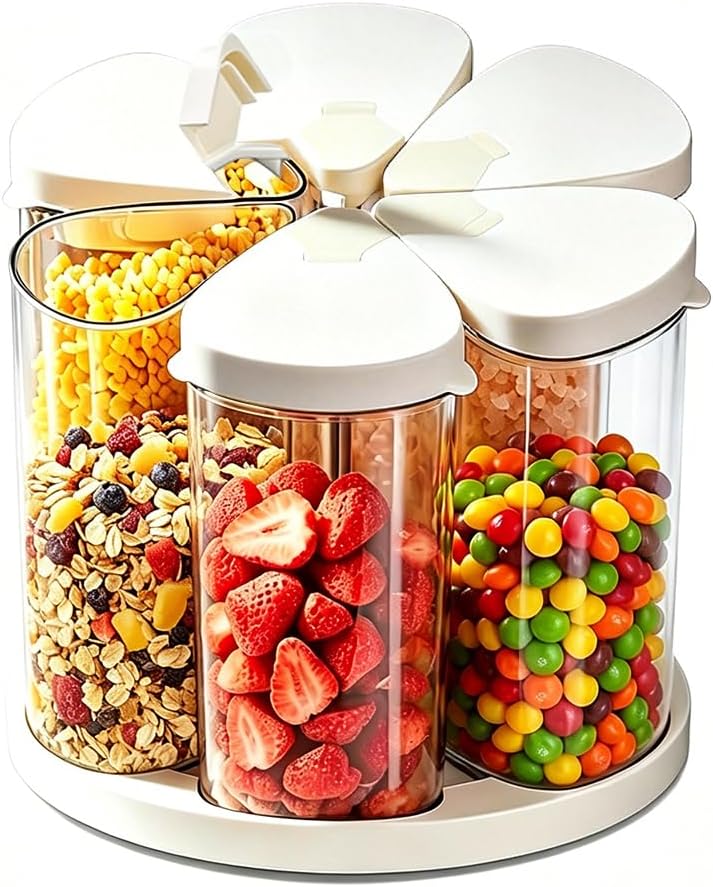 Ankou Food Storage Container Sets, 2.8 Qt *2+ 4.2 Qt *4 Airtight Canisters with Lids and 130ml Scoop, BPA-Free Plastic Pantry Containers for Flour, Sugar, Rice
