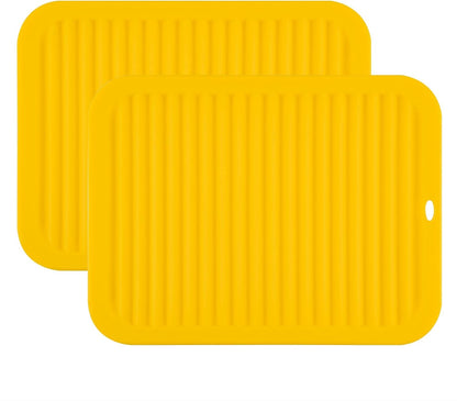 Silicone Hot Pads for Kitchen, Trivets for Hot Pots and Pans, Multi-Purpose Trivets for Quartz Countertops, Non Slip Trivet Mat, Silicone Mats for Kitchen Counter Pot Holders Set 2 Black