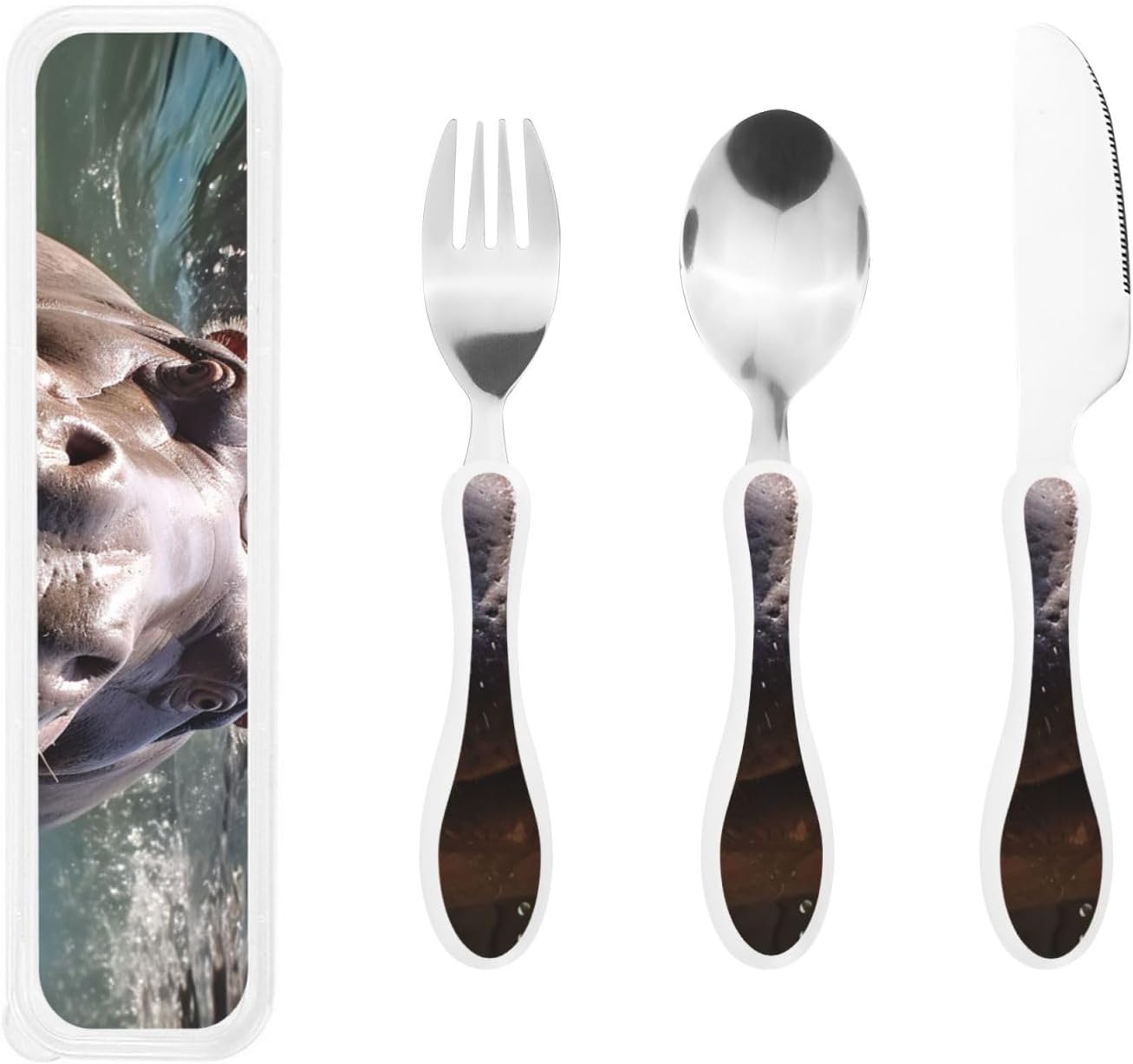 3-Piece Kids Silverware Set With Storage Case, Stainless Steel Reusable Children Safe Knife Spoon Fork Set Ballroom Dance Children Flatware Set For Kids Lunch Box