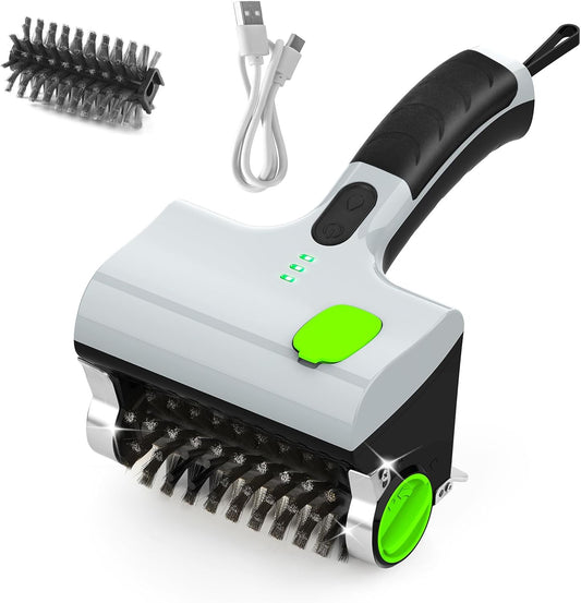 Wireless Electric steam Grill Brush and Scraper for Barbecue Outdoor Indoor Grill,Cordless Handheld steam Grill Cleaner, Unique Tool for Stove, Oven,Charbroil Chimney(Grey)