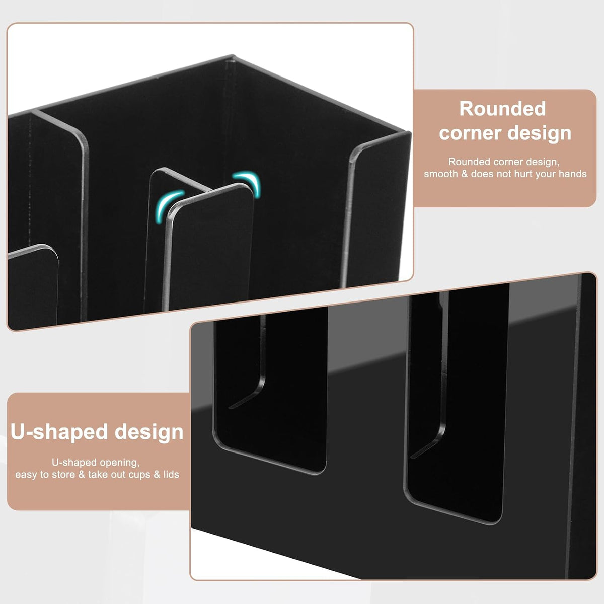 Coffee Cup Dispenser, Cup and Lid Organizer fits 5 to 16 oz Disposable Cups