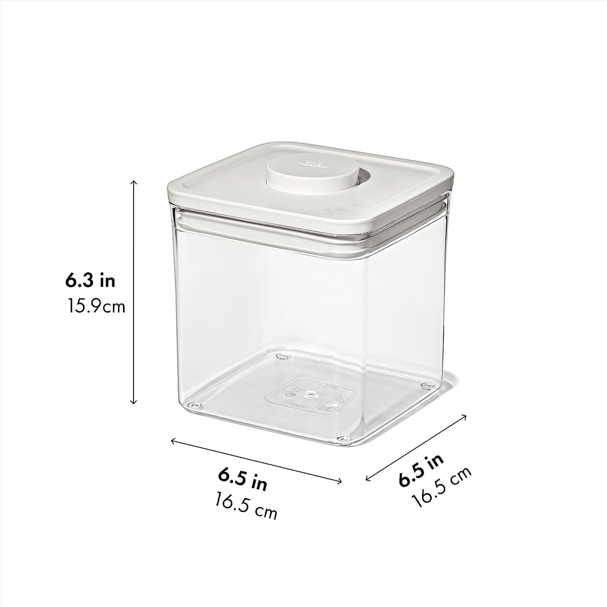 OXO Good Grips Pet POP Container – 6.0 Qt/5.7 L with Half Scoop, Ideal for up to 6.5lbs of Dog Food or 4.5lbs of Cat Food, Airtight Dog and Cat Food Storage Container, BPA Free, Clear