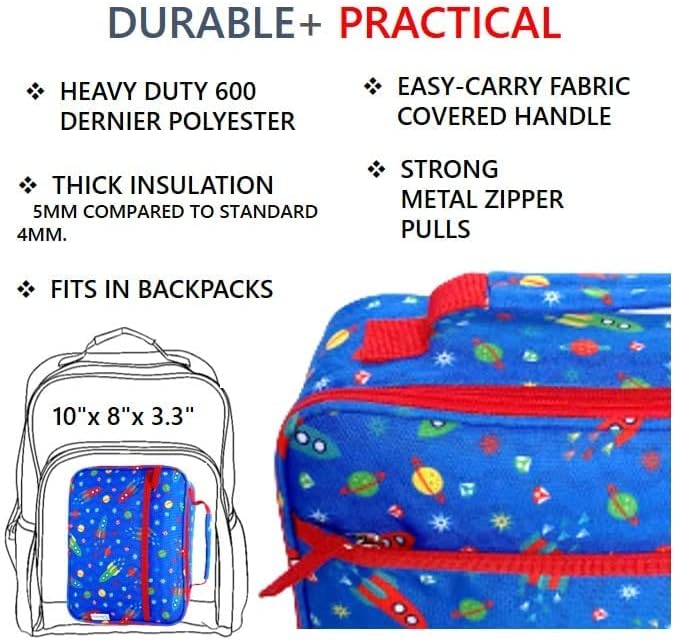 Bento Box with Stainless Steel Thermo, Insulated Lunch Bag, Ice Pack Set for Kids - 5 Compartments, Lunches or Snack Container for Girls, Toddlers Daycare Pre-School, Kindergarten Purple Unicorn