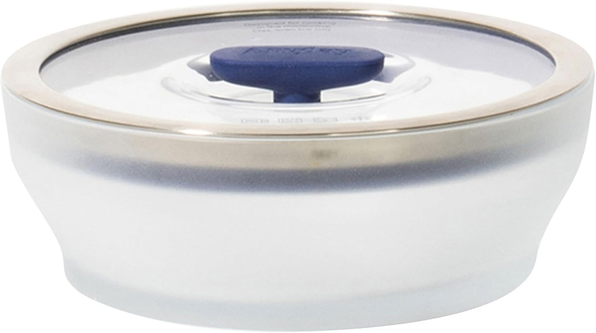 Anyday 4-Cup Glass Microwave Steamer & Food Storage (Clear Black Sesame)