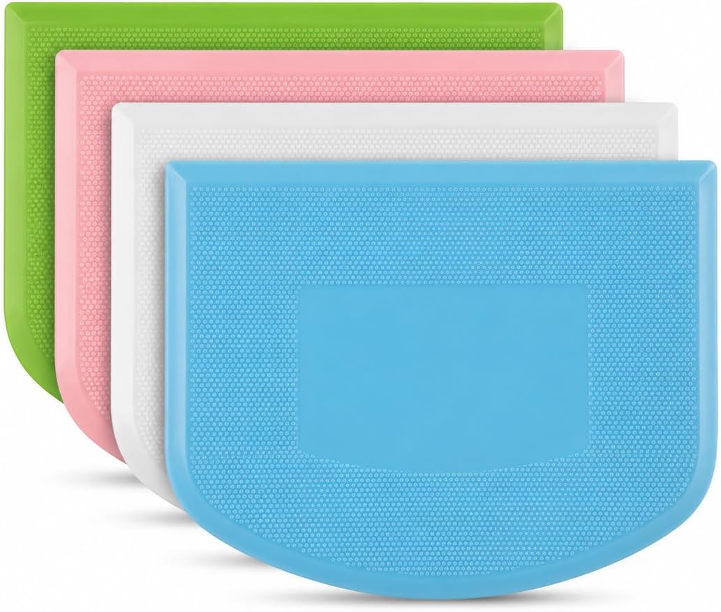 Dough Scraper Set, 4 Pcs Bowl Scrapers, Flexible Dough Cutters for Baking