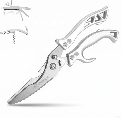 Kitchen Scissors - Heavy Duty Poultry Shears Sharp Cutting Food Chicken Bone Meat Vegetable for Cooking, Multipurpose Stainless Steel Utility Scissors, Safety Lock