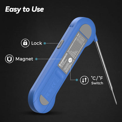 0.5 Sec Instant Read Meat Thermometer Digital for Cooking, Red