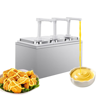 Stainless Steel One-Piece Sauce Pump Dispenser, 1L/2L Condiment Pump with Easy-Press Spring & 360° Nozzle, Detachable Easy Refill Clean, for Kitchen Food Truck Restaurant (1 Pump Head, 1L/EACH)