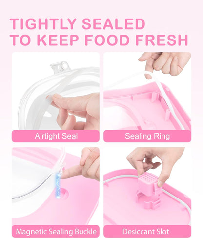 25-28Lbs Dog Food Storage Container Airtight,Collapsible Pet Food Storage | Dog Food Container with Handle,Wheels,Double Airtight Seal Fresh,Save Space,Pest/Mouse-proof,Small Cat Food Container,Scoop