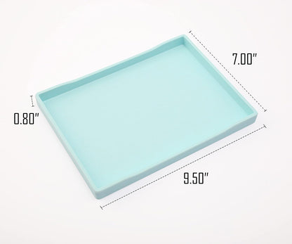 White Serving Tray (13.5 x 9.6 inch) for Serving Accessory, Elegant & Stackable Plastic Tray for Spa, Coffee, Drinks, Tea, Bar, Party, Seasoning, Perfume and Display Use.