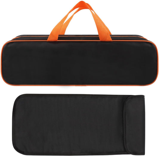 Grill Tool Storage Bag, BBQ Utensil Organizer Carry Case with Skewer Holder, Heavy Duty Grill Accessory Tools Storage for Outdoor Grilling Camping, Hold BBQ Tools up to 16"(Color:Black)