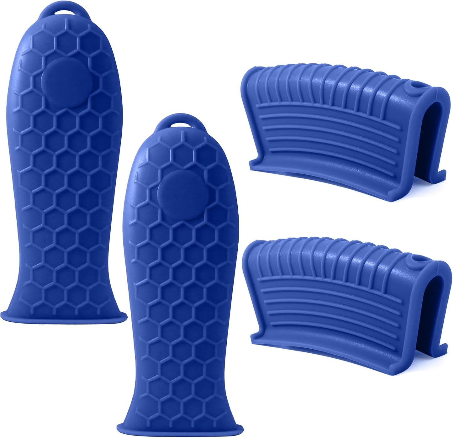 Bonsicoky 4 Pieces Silicone Hot Handle Holder Sleeve Set - Non-Slip, Heat Resistant Covers for Cast Iron Cookware - Perfect for Frying Pans, Casseroles, and Large Pots - Red