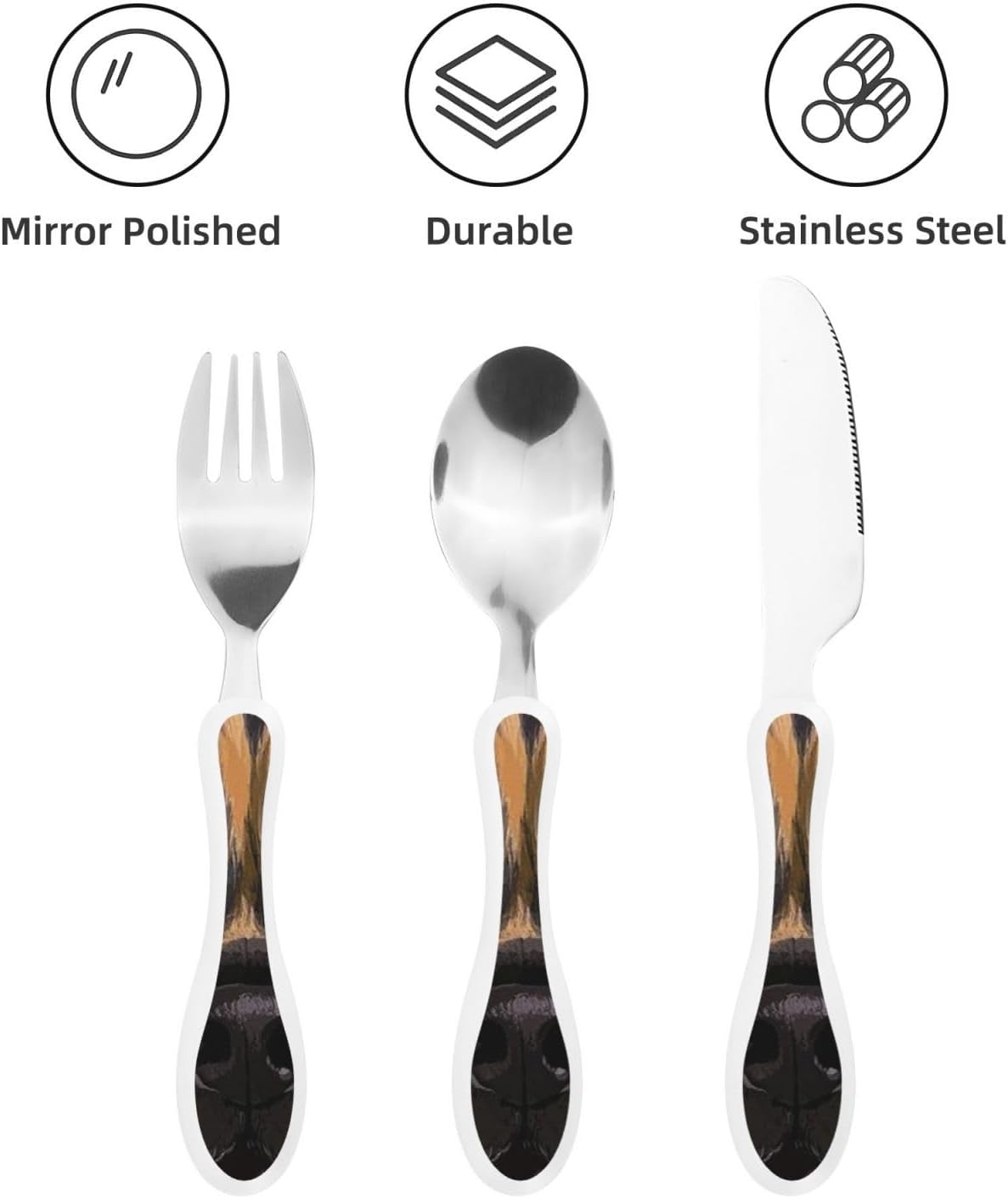 3-Piece Kids Silverware Set With Storage Case, Stainless Steel Reusable Children Safe Knife Spoon Fork Set Dreamy Jellyfish Print Children Flatware Set For Kids Lunch Box