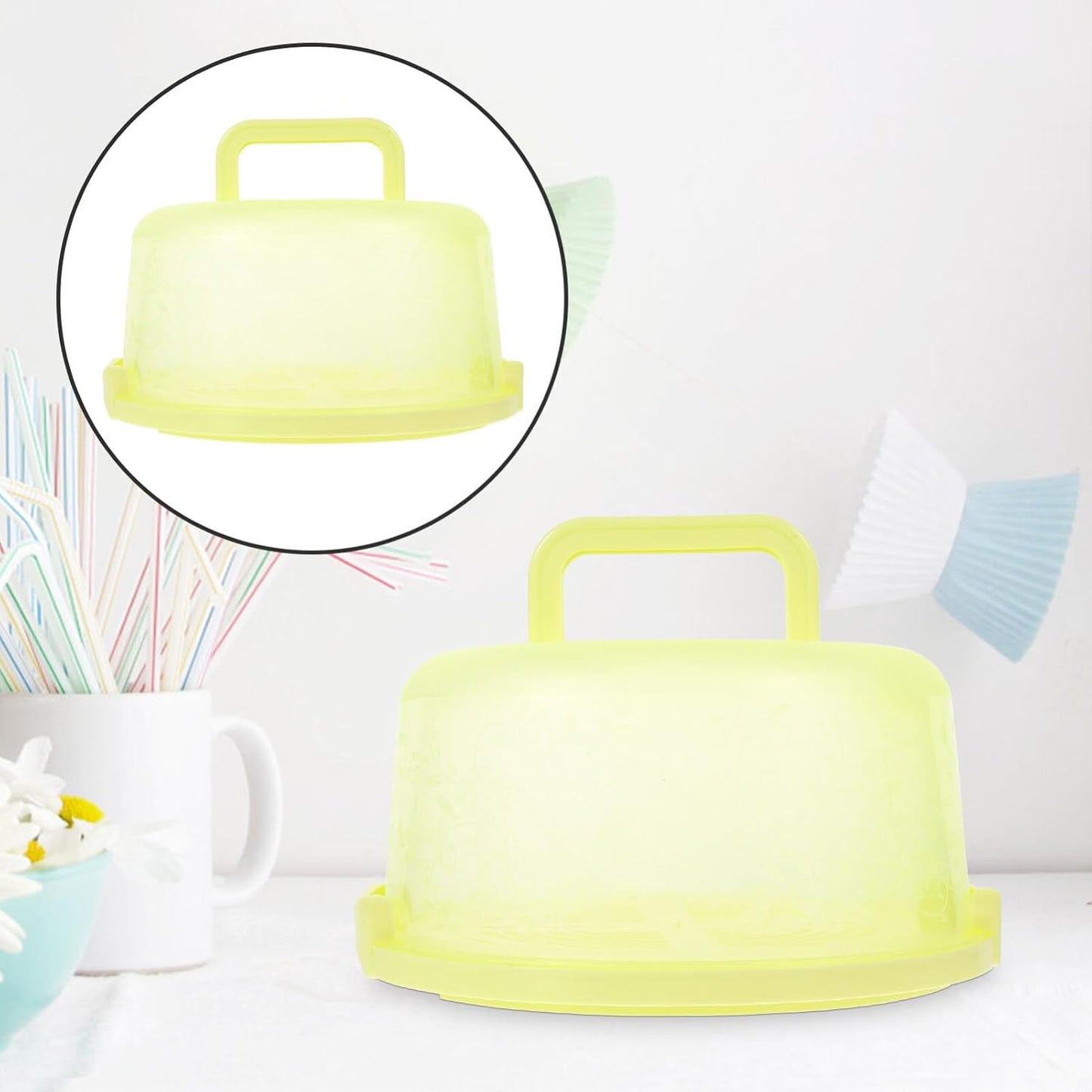 Lurrose Portable Cake Box Cake Carrier Portable Cake Case Cake Boxes Party Supply Household Cake Case Reusable Cake Holder Plastic Cake Carrying Case Kitchen Baking Tool