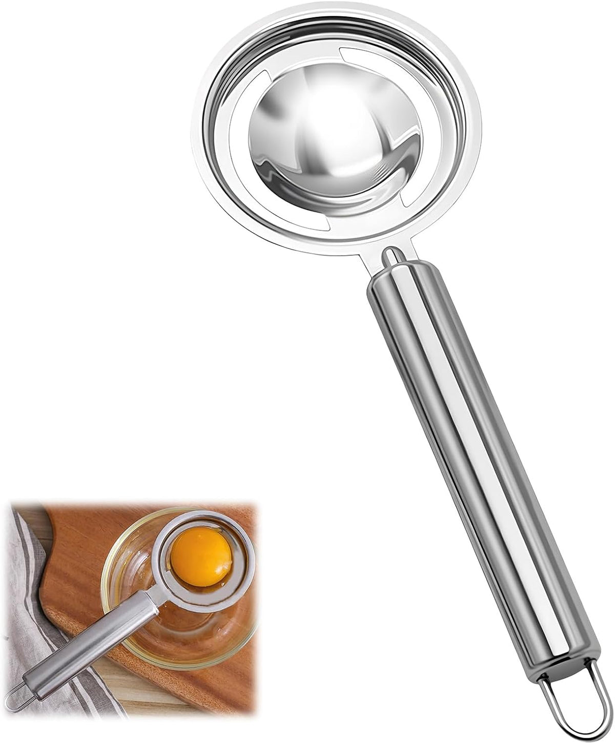 Egg Separator for Raw Eggs- Stainless Steel Egg Yolk Separator