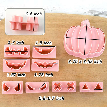 Mini Pumpkin Cookie Cutters, DIY 3d Halloween Raised Design Cookie Stamps