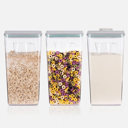 Ankou Airtight Container Set - (380ml 4 Pcs) Stackable One Button Openning Food Containers for Snacks Candy Salt Herbs Spices BPA-Free Tranparent (0.32 QT * 4)