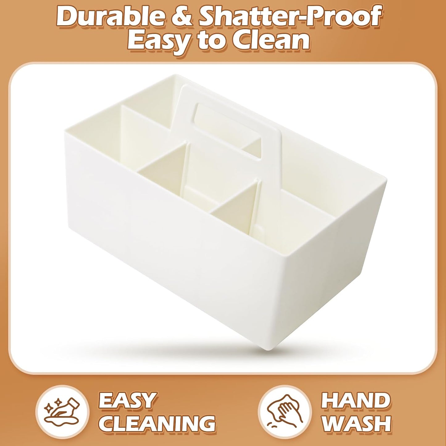 Silverware Caddy with Handle, Utensil Holder Organizer for Kitchen, Office, Bathroom
