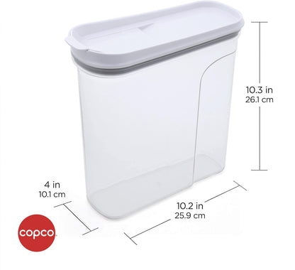 Copco Clear Cereal Storage Container 4.75 Qt - Airtight Flip-Top Lid, BPA-Free Plastic, Pantry Organizer for Dry Food, Cereal, Pasta, Nuts, Pet Food - Space-Saving Kitchen Storage Bin