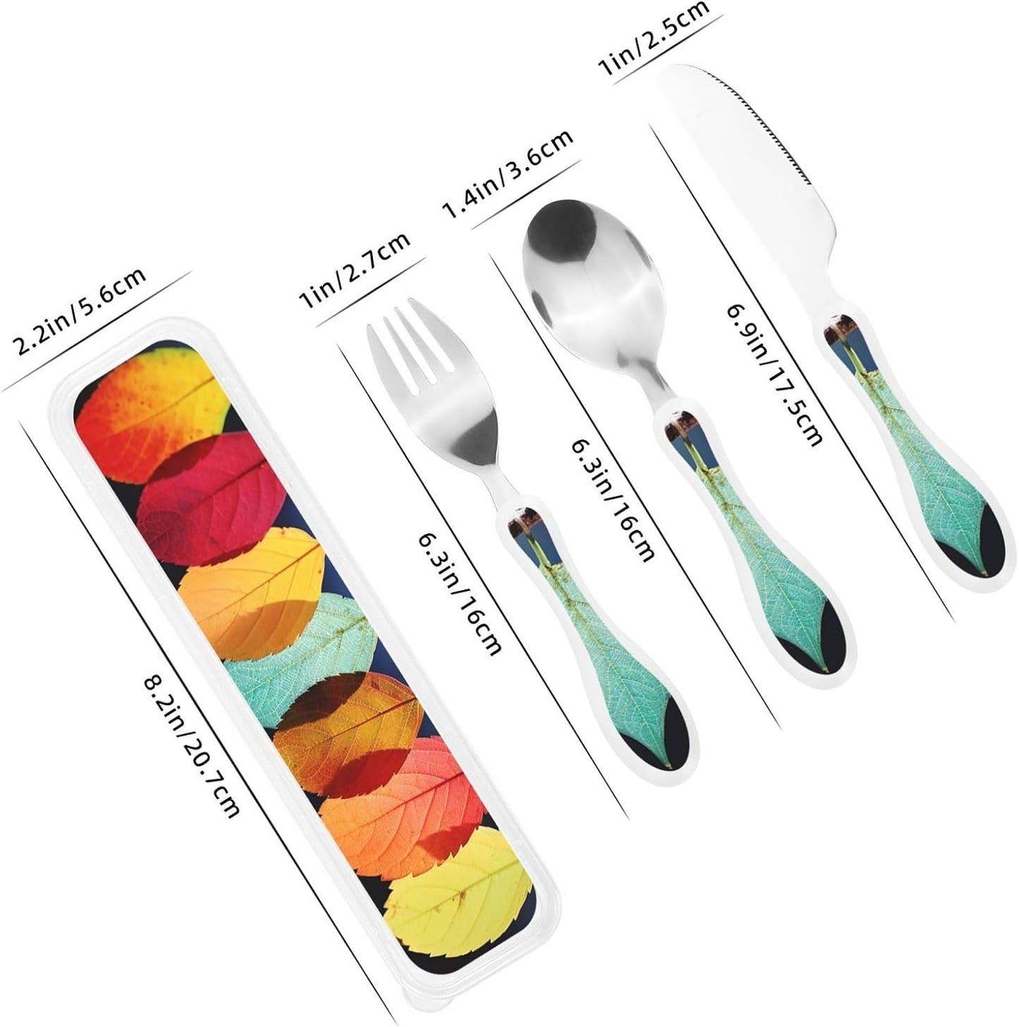 3-Piece Kids Silverware Set With Storage Case, Stainless Steel Reusable Children Safe Knife Spoon Fork Set Cute Kittens Children Flatware Set For Kids Lunch Box
