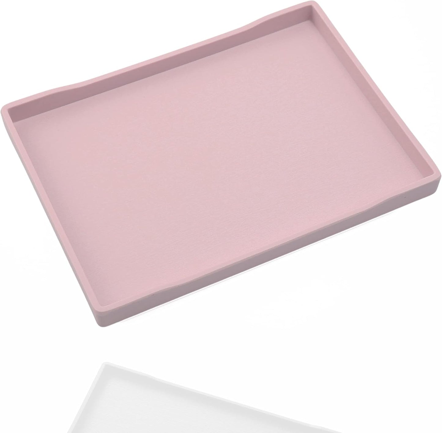 White Serving Tray (13.5 x 9.6 inch) for Serving Accessory, Elegant & Stackable Plastic Tray for Spa, Coffee, Drinks, Tea, Bar, Party, Seasoning, Perfume and Display Use.