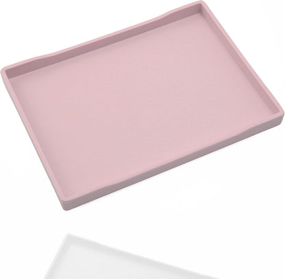 White Serving Tray (13.5 x 9.6 inch) for Serving Accessory, Elegant & Stackable Plastic Tray for Spa, Coffee, Drinks, Tea, Bar, Party, Seasoning, Perfume and Display Use.