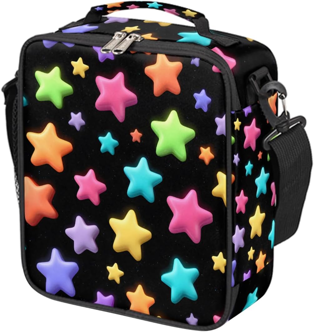 cfpolar Skull Skateboard Lunch Box for Boys Girls, Insulated Lunch Bags for Kids Reusable Mini Cooler Lunch Tote Lunchbox Thermal Meal Tote Kit with Shoulder Strap for Work School Picnic