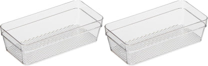 Oggi Clear Drawer Organizer - 3" X 12.5" - Ideal for Organizing Kitchen Drawers, Office, Desk, Silverware, Kitchen Utensils, Cosmetics and Bathrooms