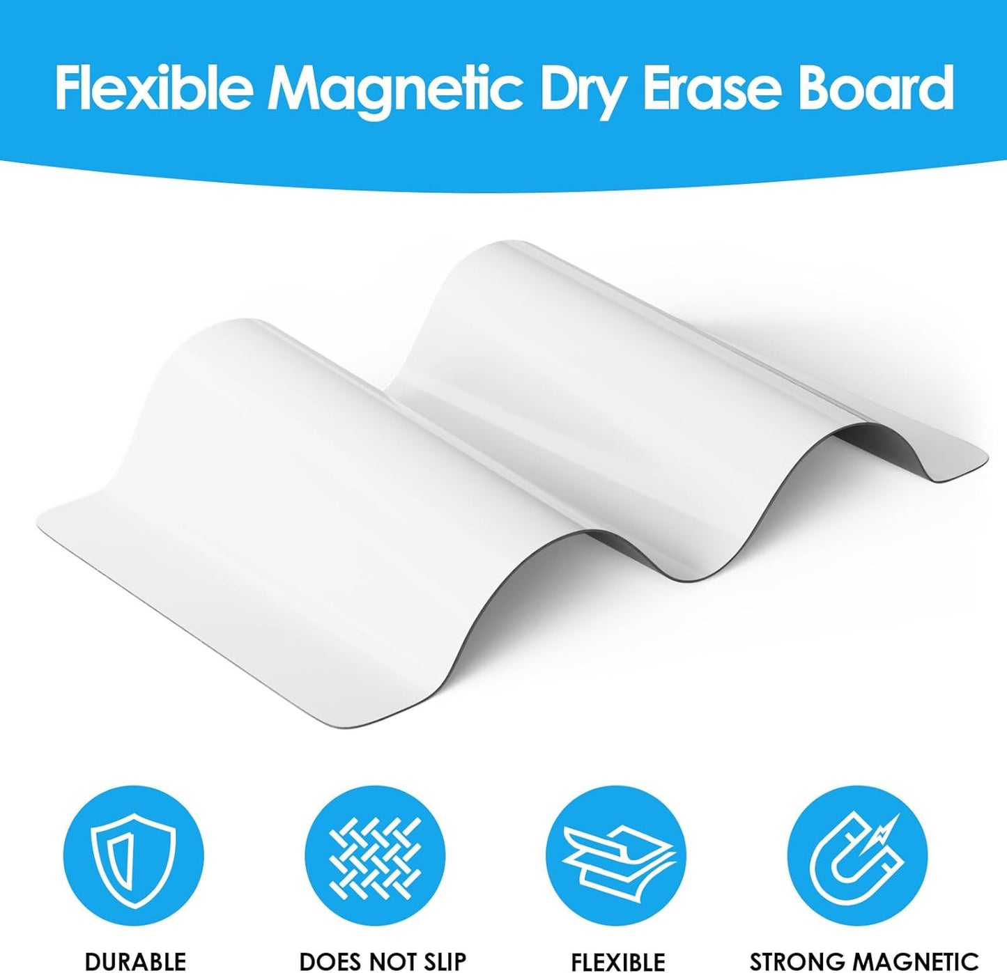 MaxGear Small Magnetic Dry Erase Board Sheet for Refrigerator, Fridge Whiteboard for Kitchen, 12"x8" White Board Organizer and Planner with Stain Resistant Technology, Include 1 Eraser, 3 Markers
