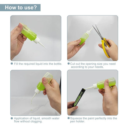 BlingKingdom 6 PCS 50 ml Squeeze Applicator Bottles for Paint, Soft PE