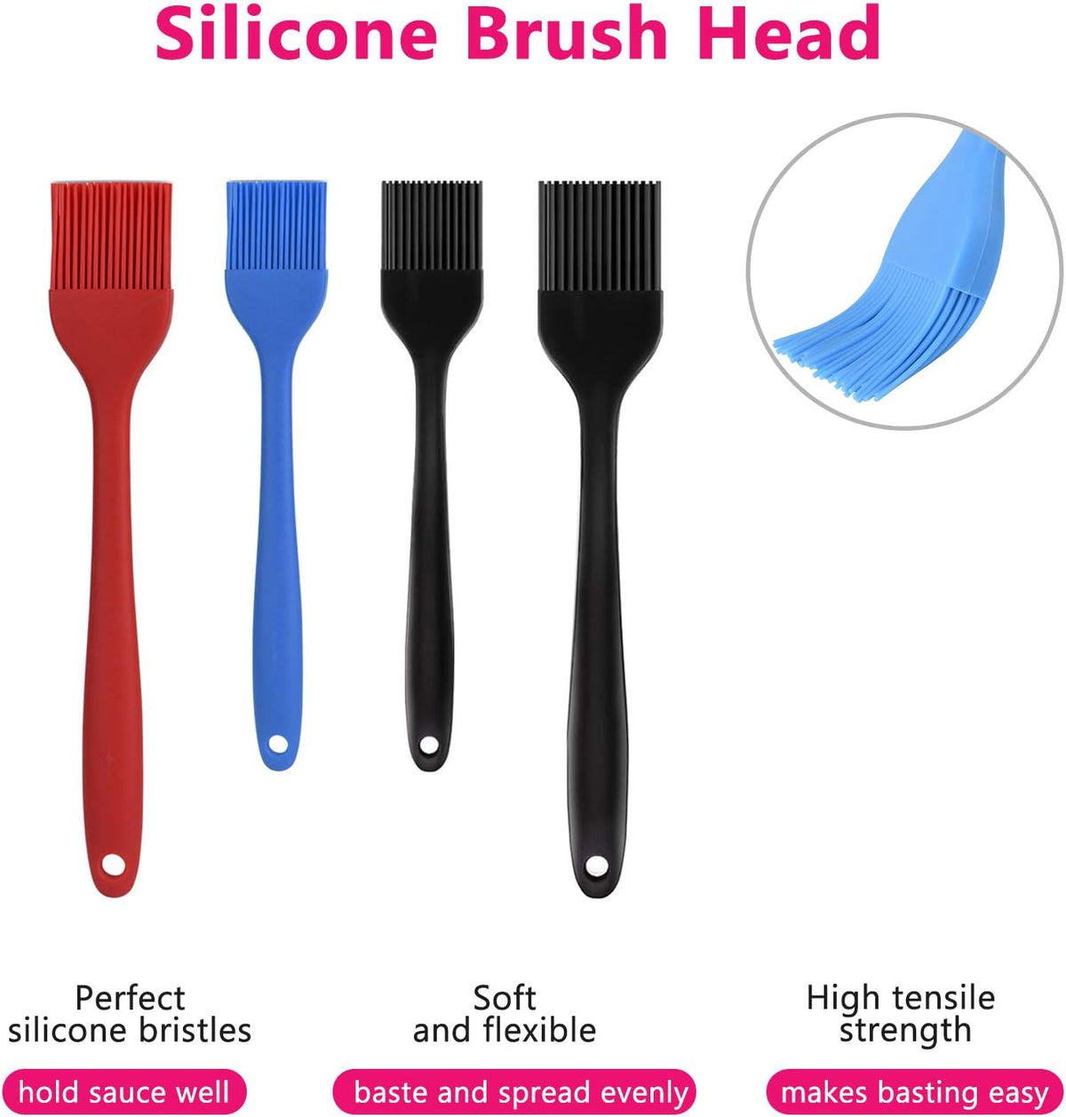 Hhyn Silicone Basting Pastry Brush Set 2 Pack