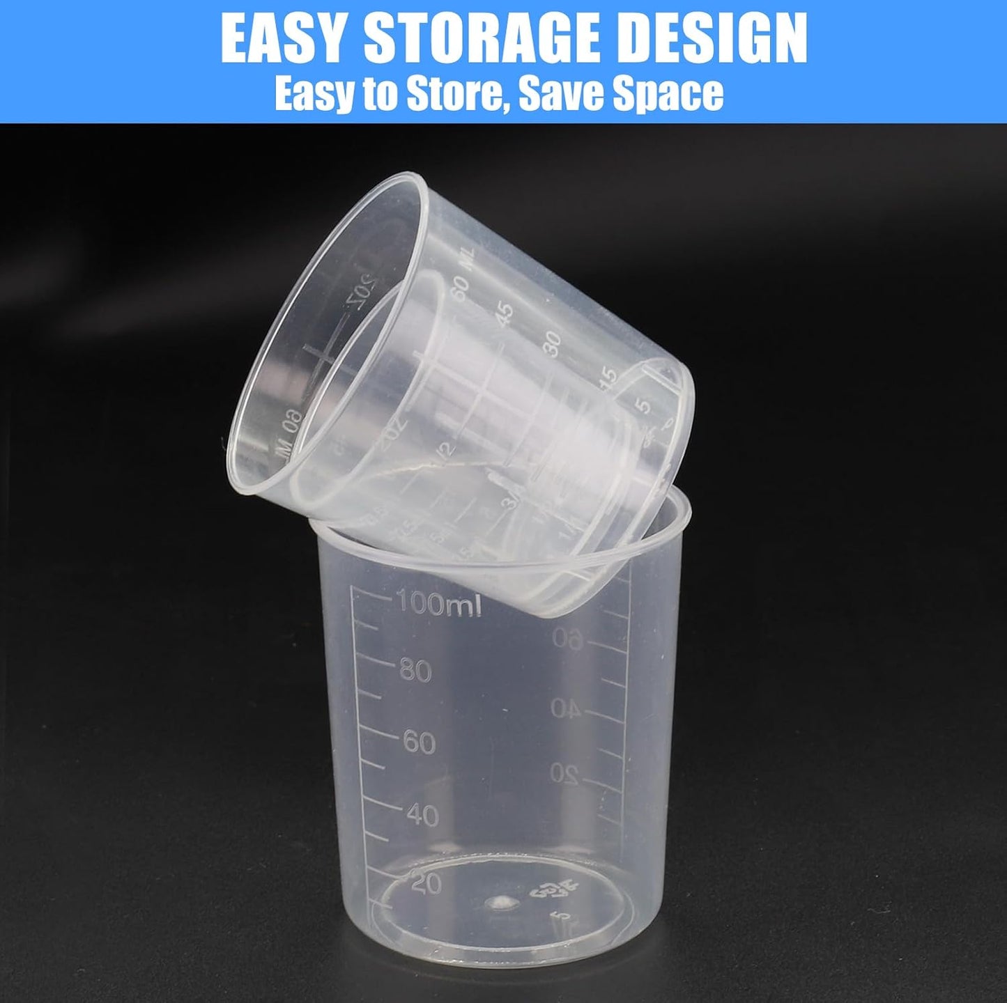 DTDNZKN 3 Pack Measuring Cup Set, Includes 1 Oz (30 Ml), 2 Oz (60 Ml) and 3.4 Oz (100 Ml) Plastic Liquid Measuring Cups- Baking, Cooking, Mixing & Measuring Cups