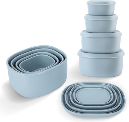 4 Pcs Silicone Food Storage Containers with Lids，BPA Free Reusable Silicone Storage Containers for Food Freezer Containers Freezer Dishwasher Safe (33.8oz, 20oz, 10oz, 6.7oz)
