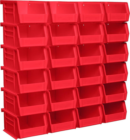 Akro-Mils 30210 AkroBins Plastic Storage Bins, Space-Saving Stackable Bins for Garage, Pantry, Craft Organization, 5" x 4" x 3", Black, 24-Pack